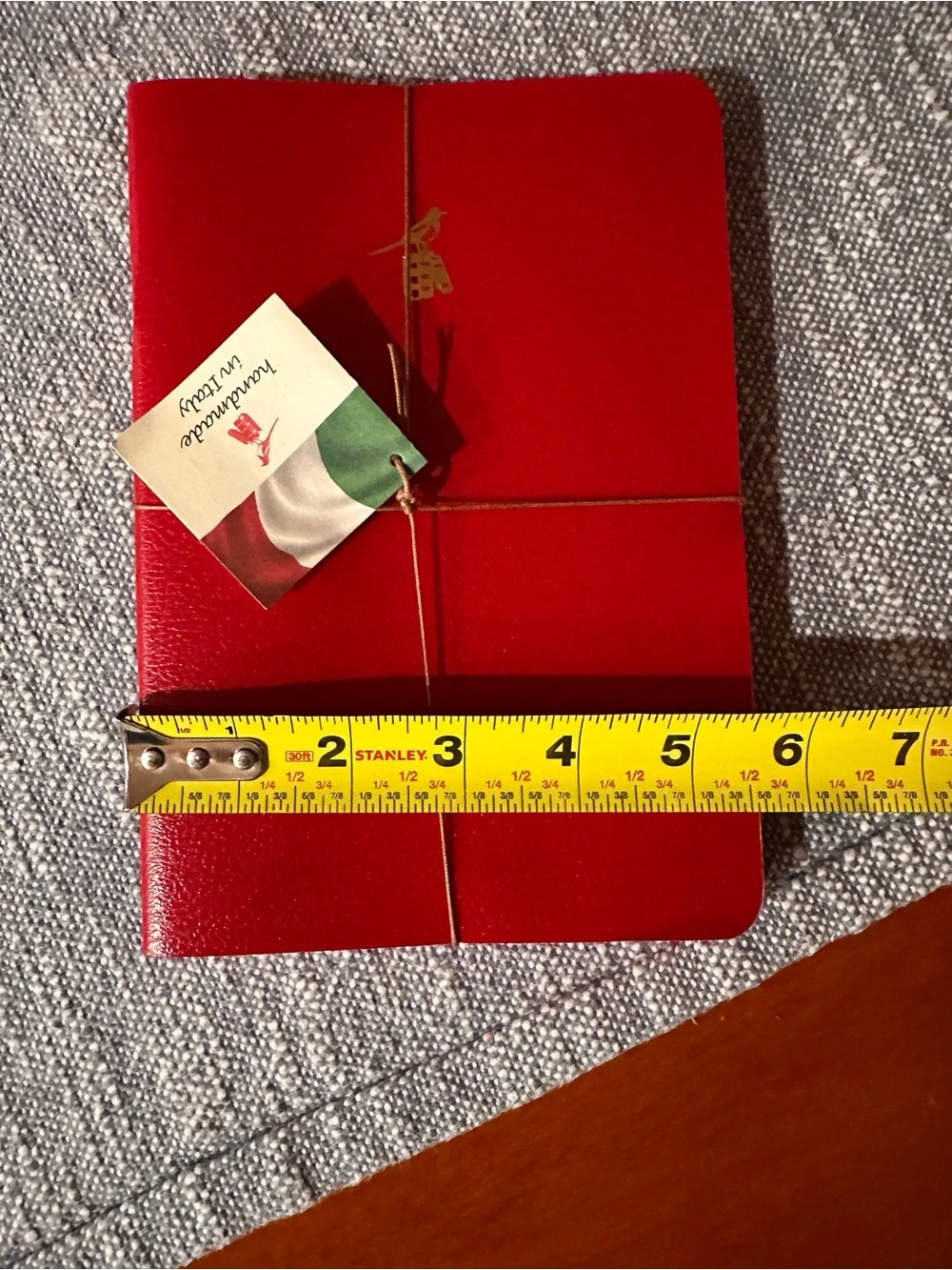 “Bieffe”red leather set of 3 notebooks hand made in Italy